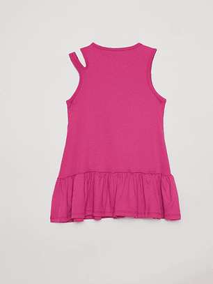 Vestido Niña Sin Mangas Fucsia Familyshop