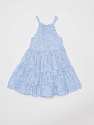 Vestido Niña Sin Mangas Celeste Familyshop