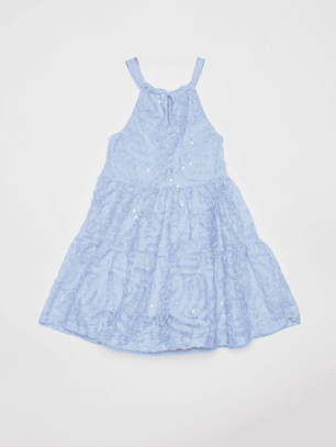 Vestido Niña Sin Mangas Celeste Familyshop