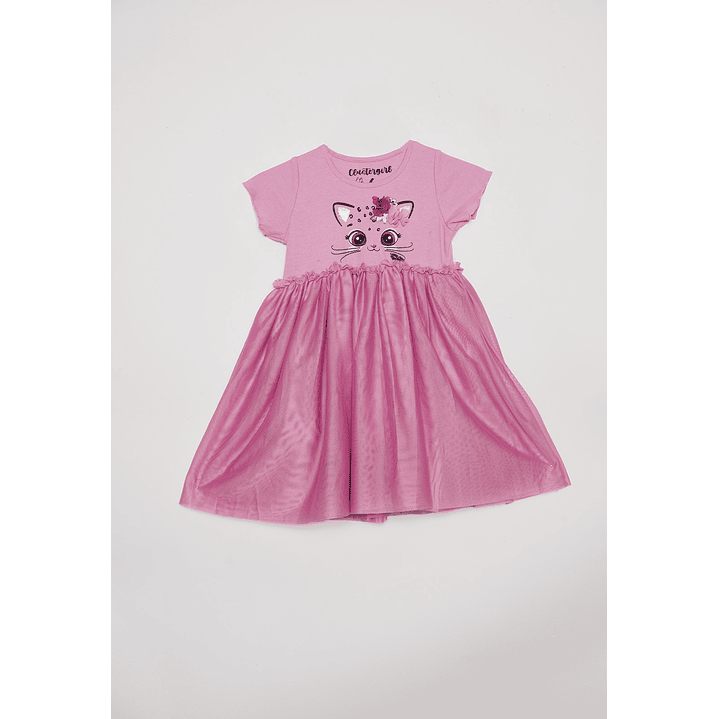 Vestido Niña Gato Rosado Familyshop 1