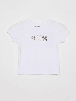Polera Niña Lazos Blanco Familyshop