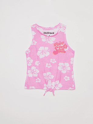 Polera Niña Nudo Rosado Familyshop