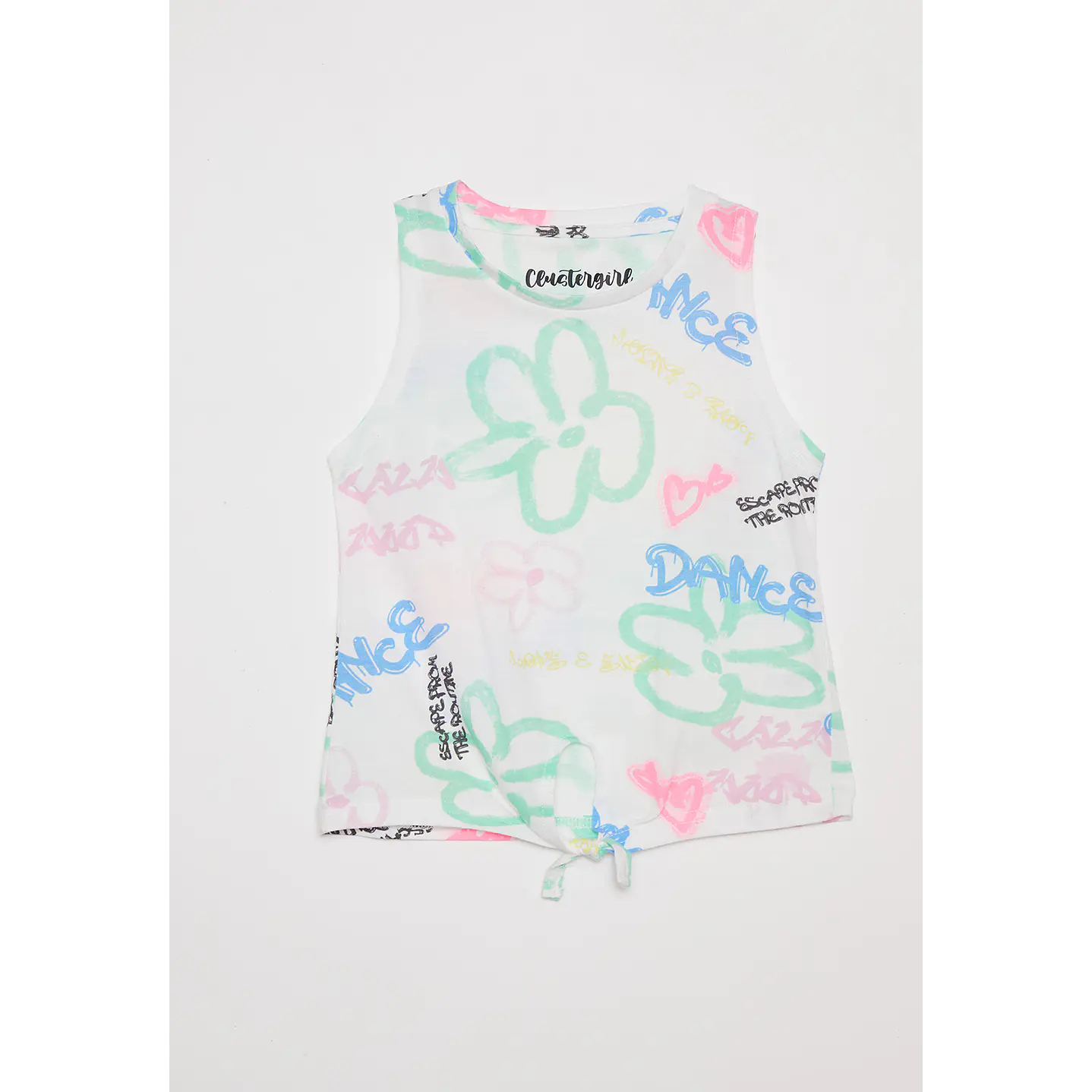 Polera Niña Sin Mangas Crudo Familyshop 1