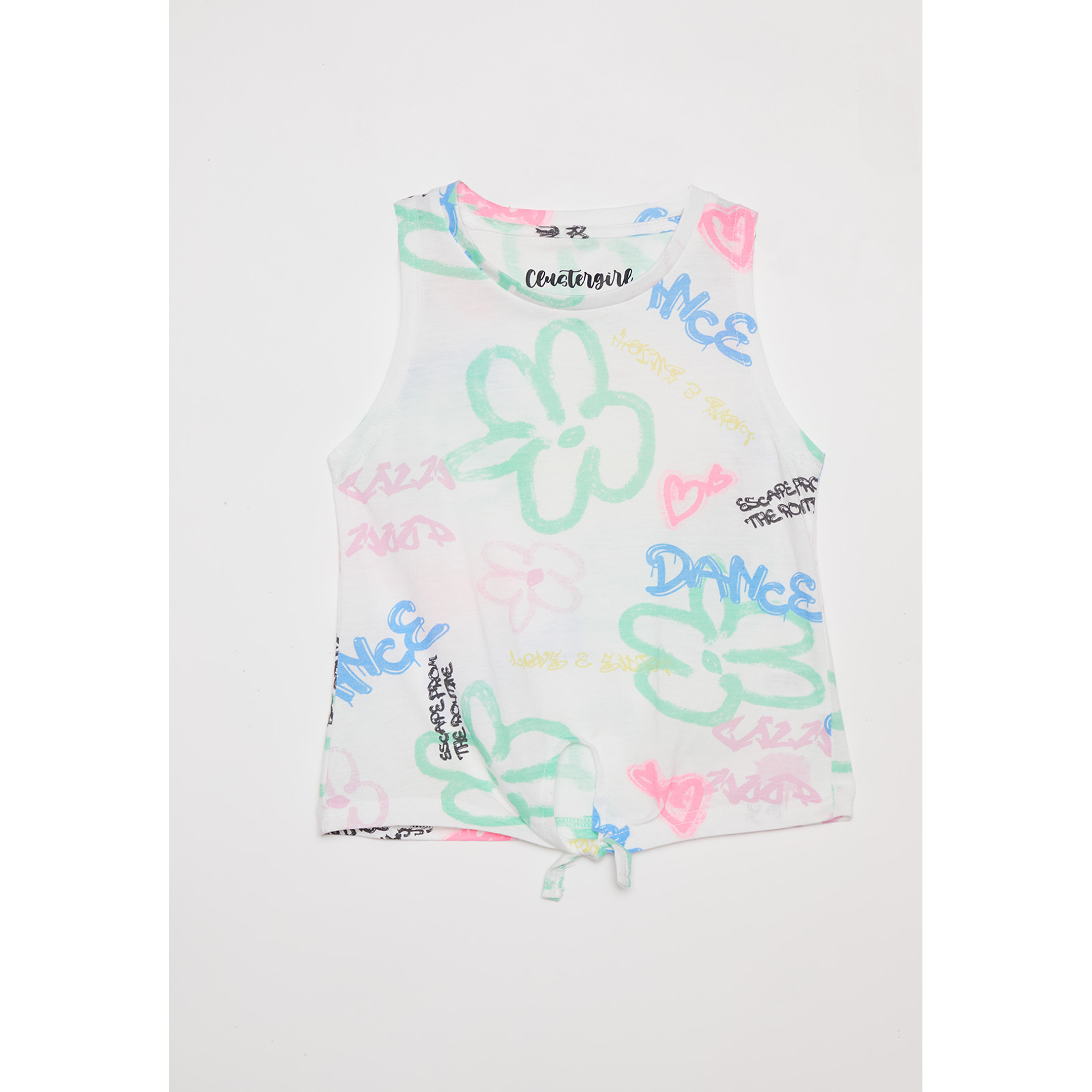 Polera Niña Sin Mangas Crudo Familyshop 1