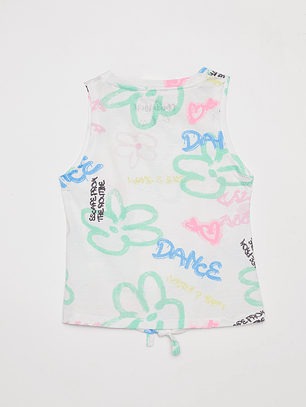 Polera Niña Sin Mangas Crudo Familyshop