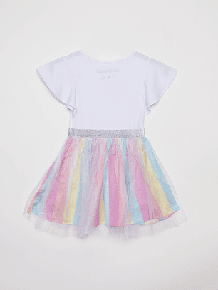 Vestido Niña Manga Corta Blanco Familyshop