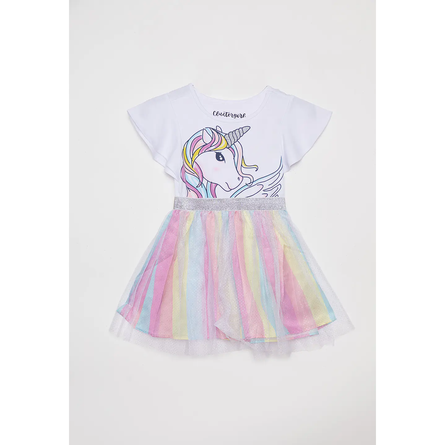 Vestido Niña Manga Corta Blanco Familyshop 1