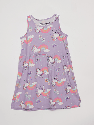 Vestido Niña Unicornio Lila Familyshop