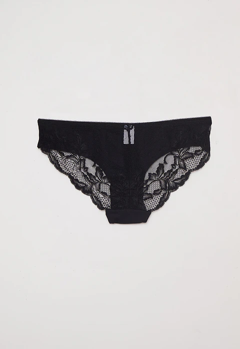 Calzón Encaje Mujer Negro Familyshop
