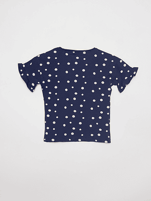 Polera Niña Lunares Azul Familyshop