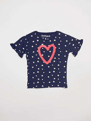 Polera Niña Lunares Azul Familyshop