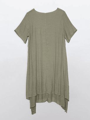 Vestido Mujer Manga Corta Verde Familyshop