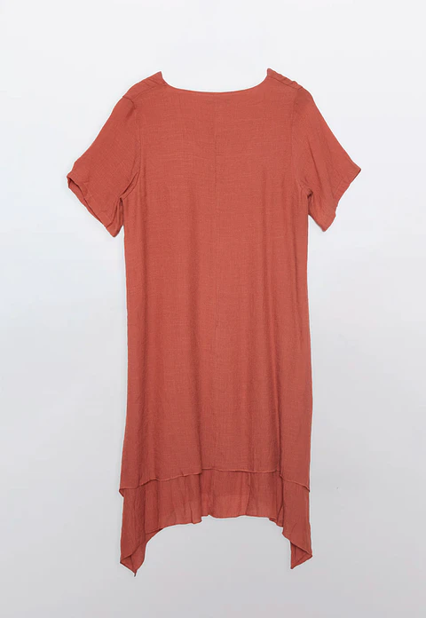 Vestido Mujer Manga Corta Coral Familyshop