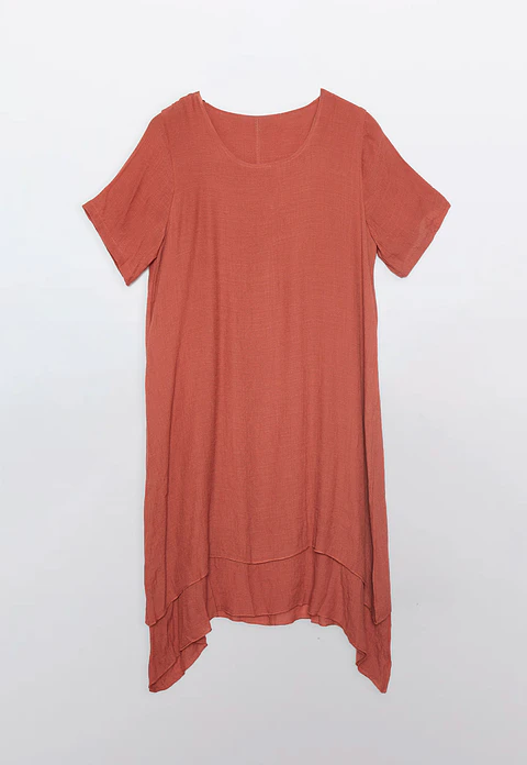 Vestido Mujer Manga Corta Coral Familyshop