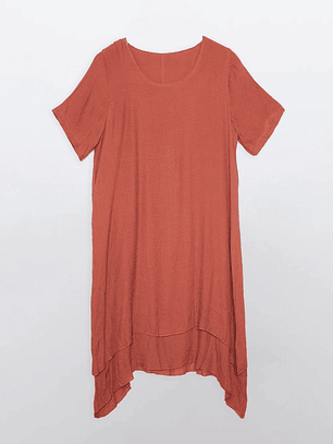 Vestido Mujer Manga Corta Coral Familyshop