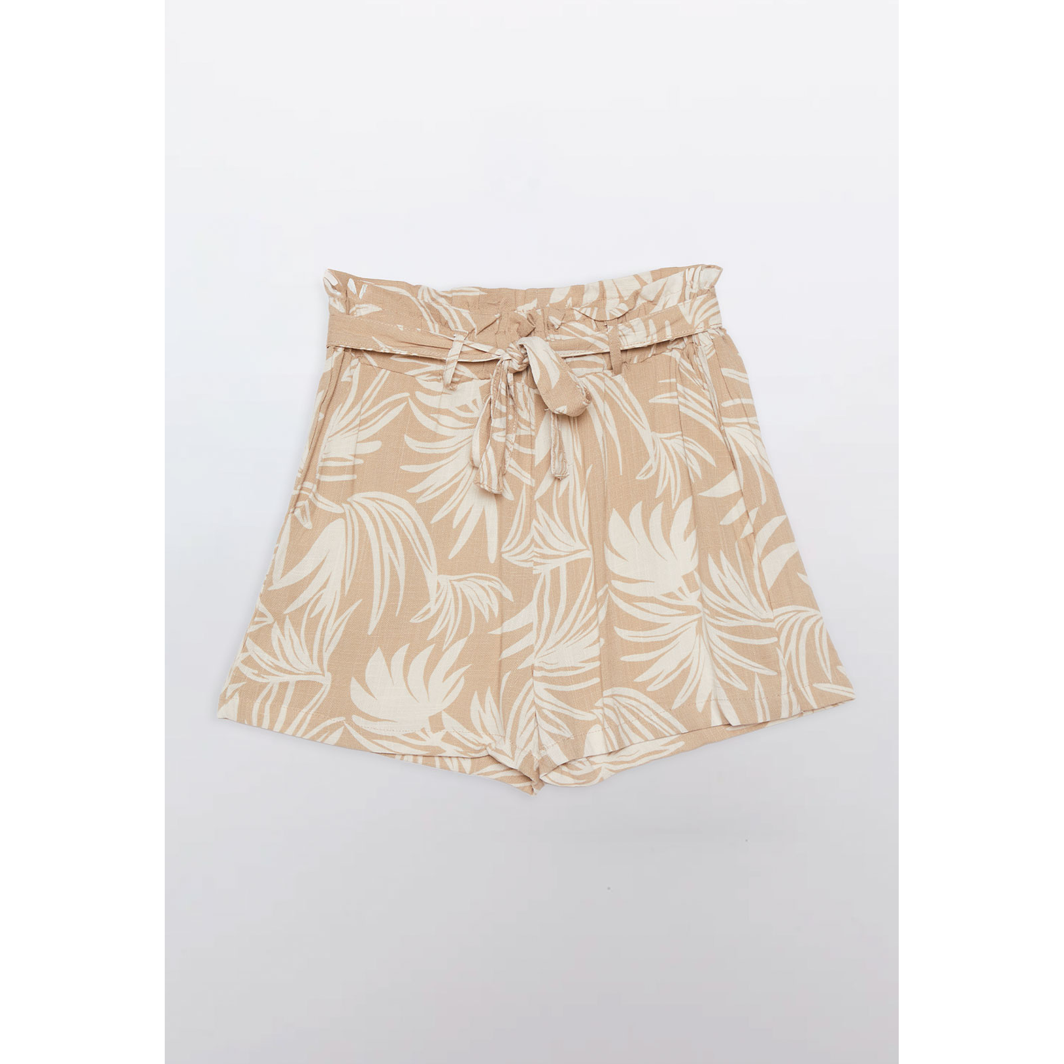 Short Mujer Lino Liso Beige Familyshop 1