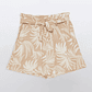 Short Mujer Lino Liso Beige Familyshop - Miniatura 1