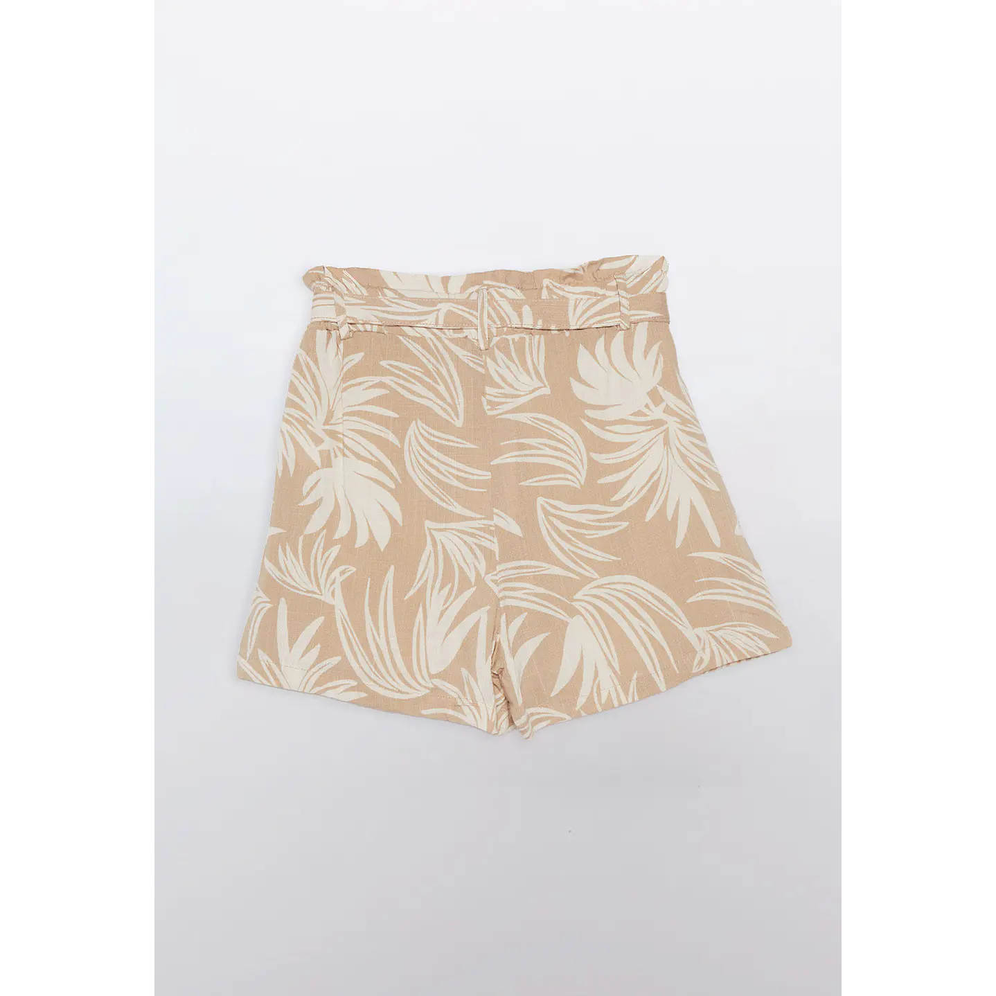 Short Mujer Lino Liso Beige Familyshop 2