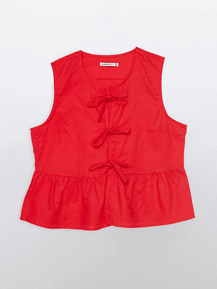 Blusa Mujer Sin Mangas Rojo Familyshop