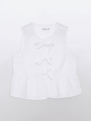 Blusa Mujer Sin Mangas Blanco Familyshop