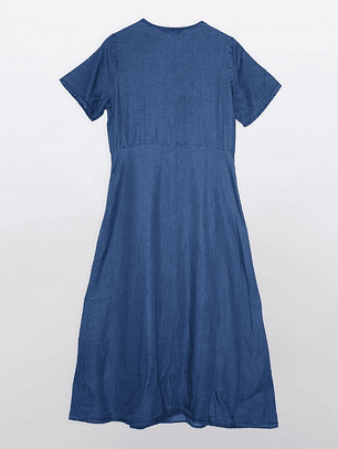 Vestido Mujer Tencel Azul Familyshop