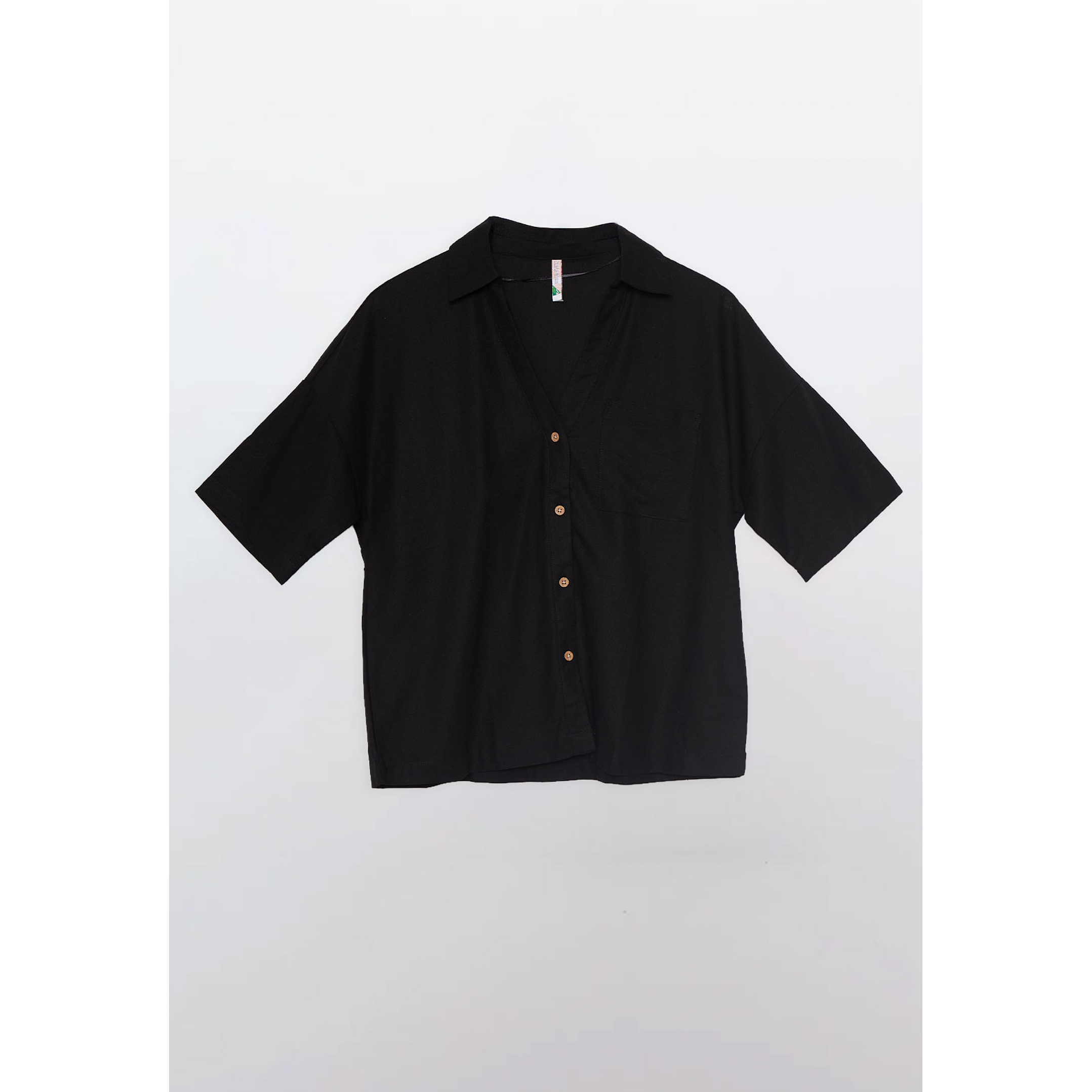 Blusa Mujer Lino Negro Familyshop 1