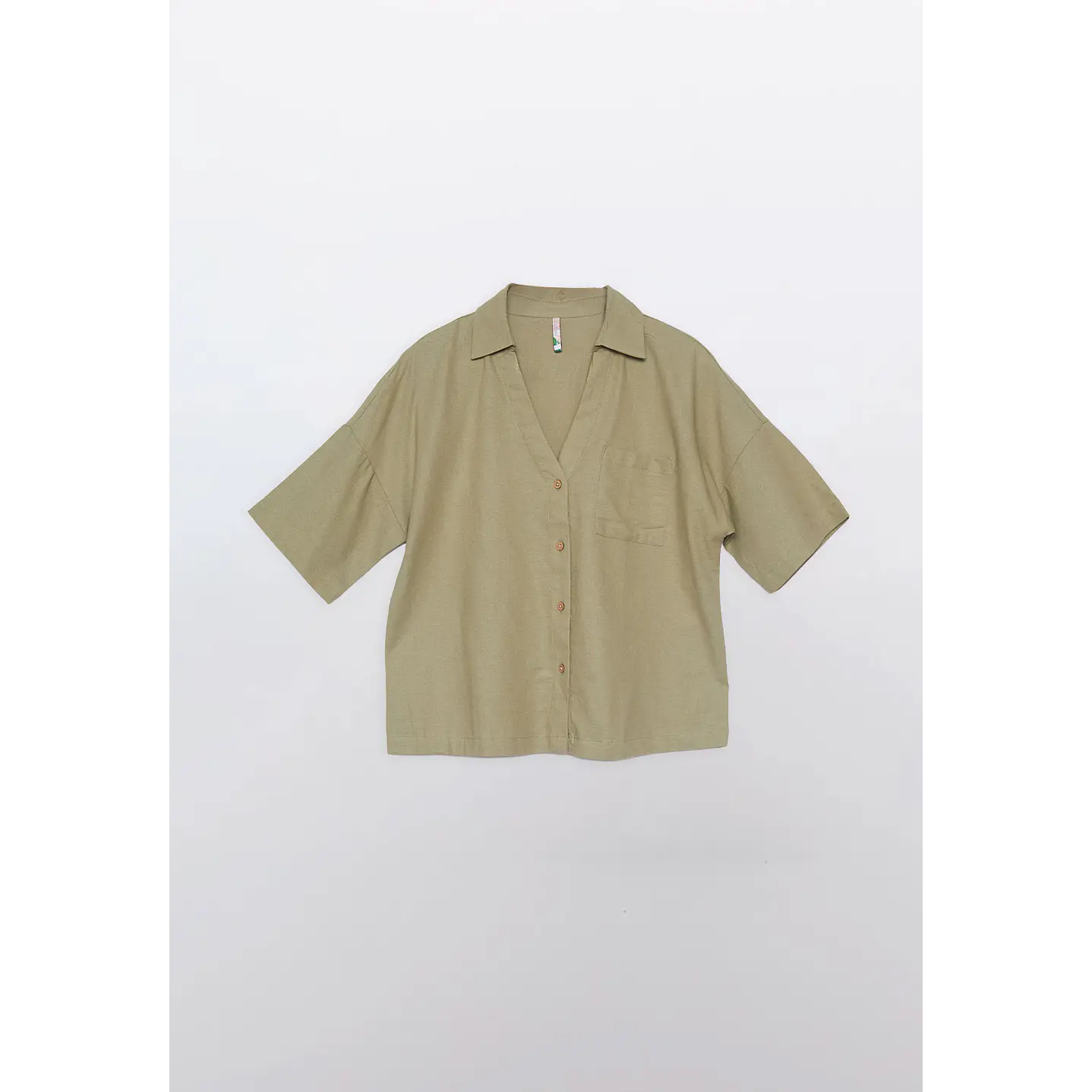 Blusa Mujer Lino Verde Familyshop 1