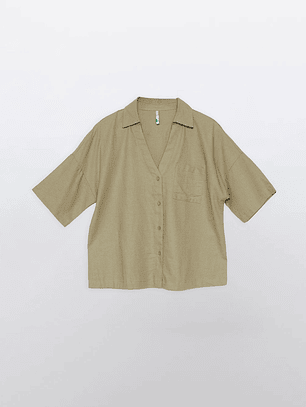 Blusa Mujer Lino Verde Familyshop