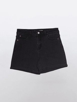 Short Mujer Bicolor Denim Negro Familyshop