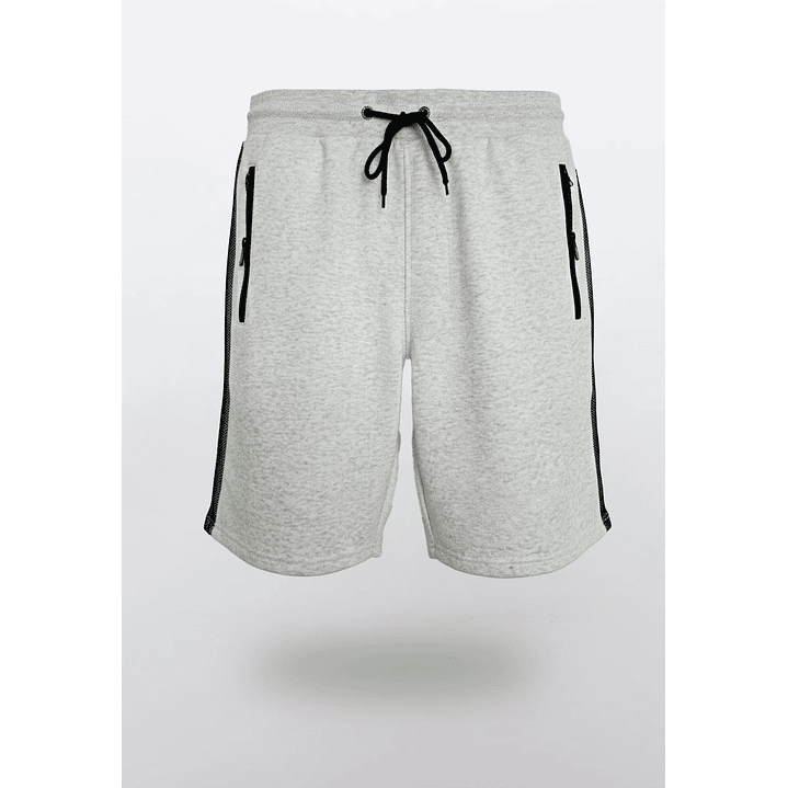 Bermuda Hombre Malla Cierre Gris Familyshop 1