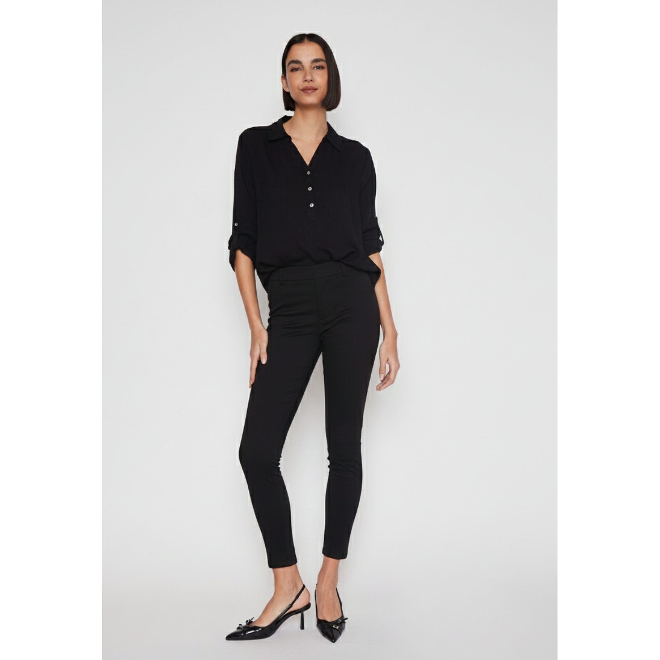Calza Botones Mujer Negro Familyshop 2