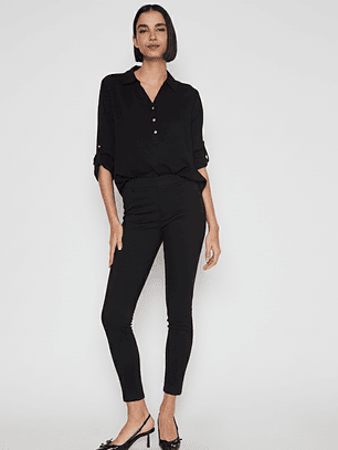 Calza Botones Mujer Negro Familyshop