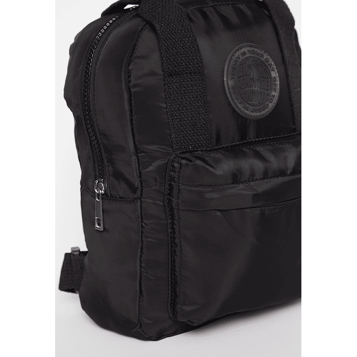 Cartera Mochila Tela Mujer Negro Familyshop 2