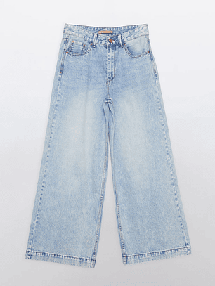 Jeans Mujer Wide Leg Celeste Familyshop