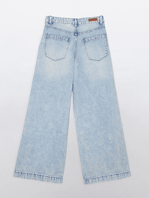 Jeans Mujer Wide Leg Celeste Familyshop