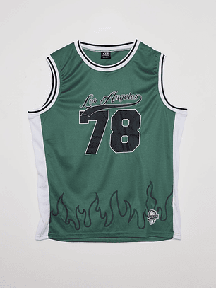 Polera Hombre Basquet Verde Familyshop