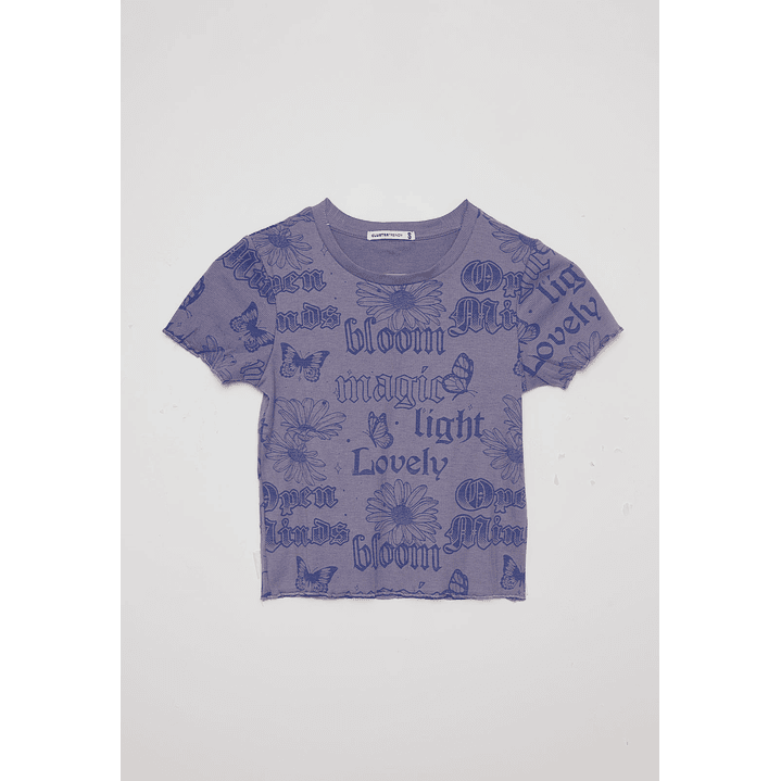 Polera Mujer Full Print Celeste Familyshop 1