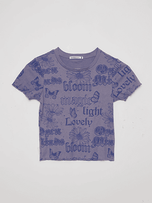 Polera Mujer Full Print Celeste Familyshop