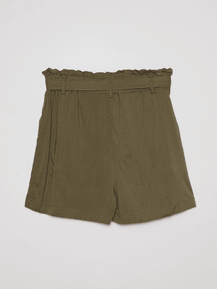 Short Mujer Lino Liso Set Verde Familyshop