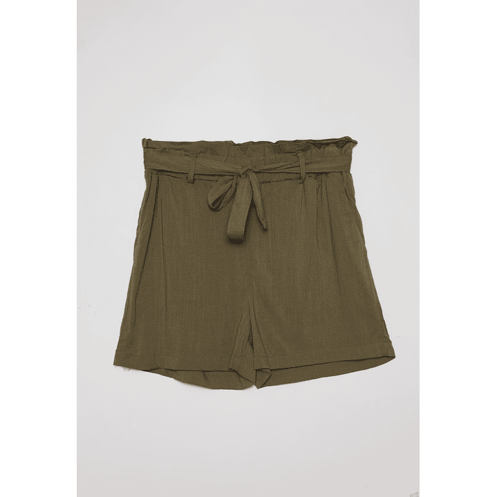 Short Mujer Lino Liso Set Verde Familyshop 1