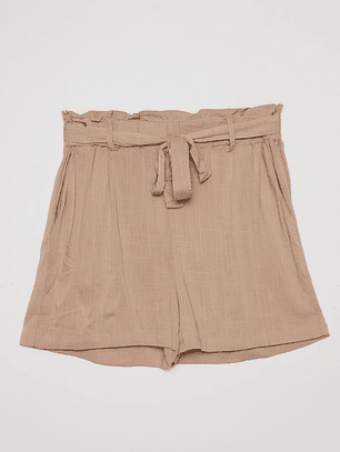 Short Mujer Lino Beige Familyshop