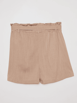 Short Mujer Lino Beige Familyshop