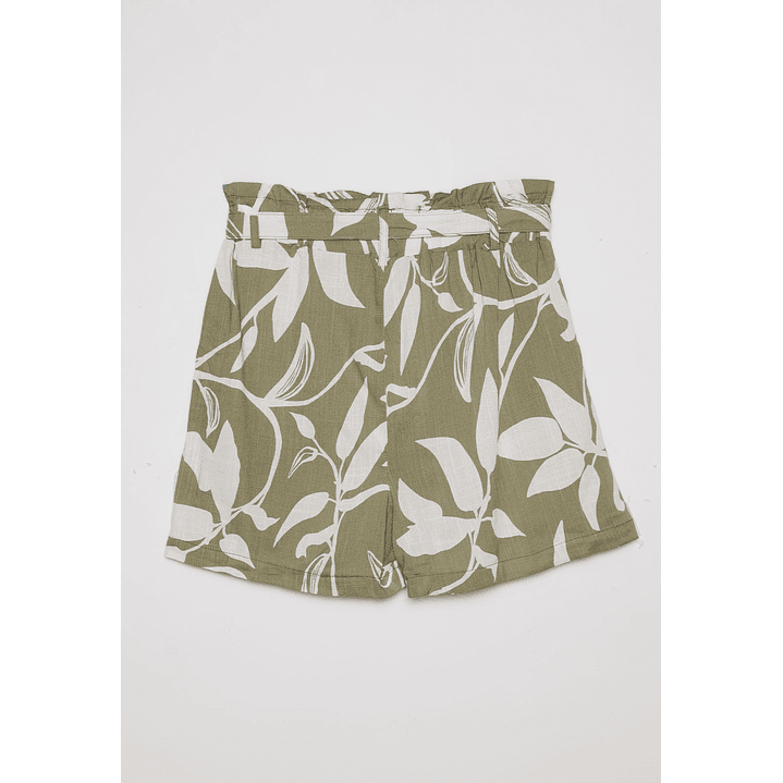Short Mujer Lino Liso Verde Familyshop 2