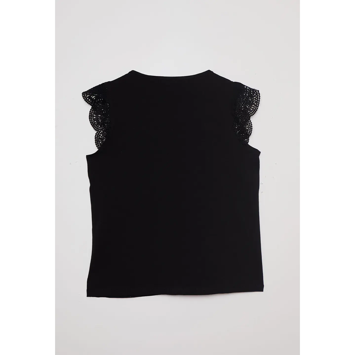 Polera Mujer Broderie Negro Familyshop 2