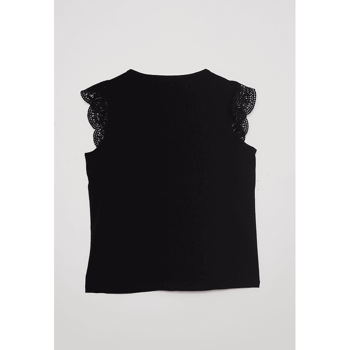 Polera Mujer Broderie Negro Familyshop 2