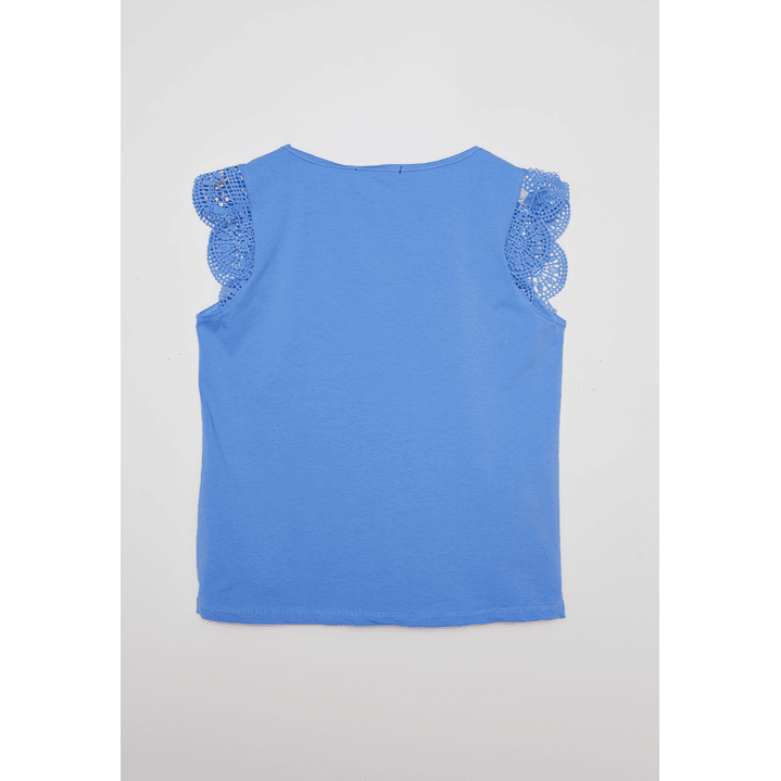 Polera Mujer Broderie Azul Familyshop 2