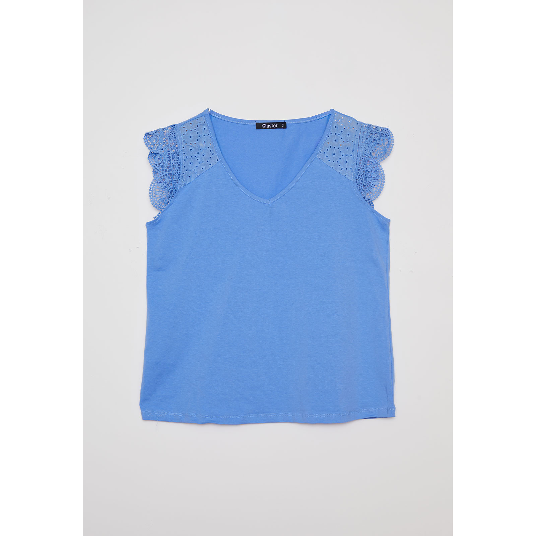 Polera Mujer Broderie Azul Familyshop 1