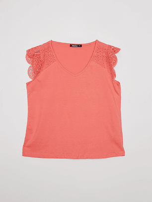 Polera Mujer Manga Corta Coral Familyshop