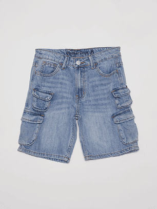Bermuda Niño Cargo Azul Familyshop