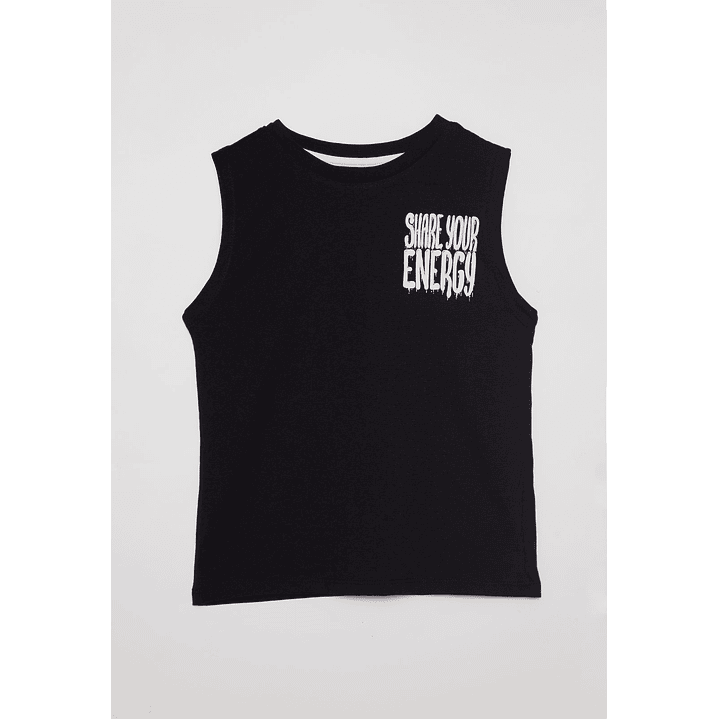 Polera Niño Sin Mangas Negro Familyshop 1